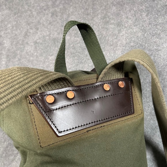 Duluth Pack Roll-Top Backpack Green Canvas Leather Trim Heavy Duty Made USA - Picture 10 of 16